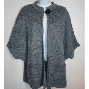 Coldwater Creek Cardigan Single Button Short Sleeve Gray Knit Women L artsy